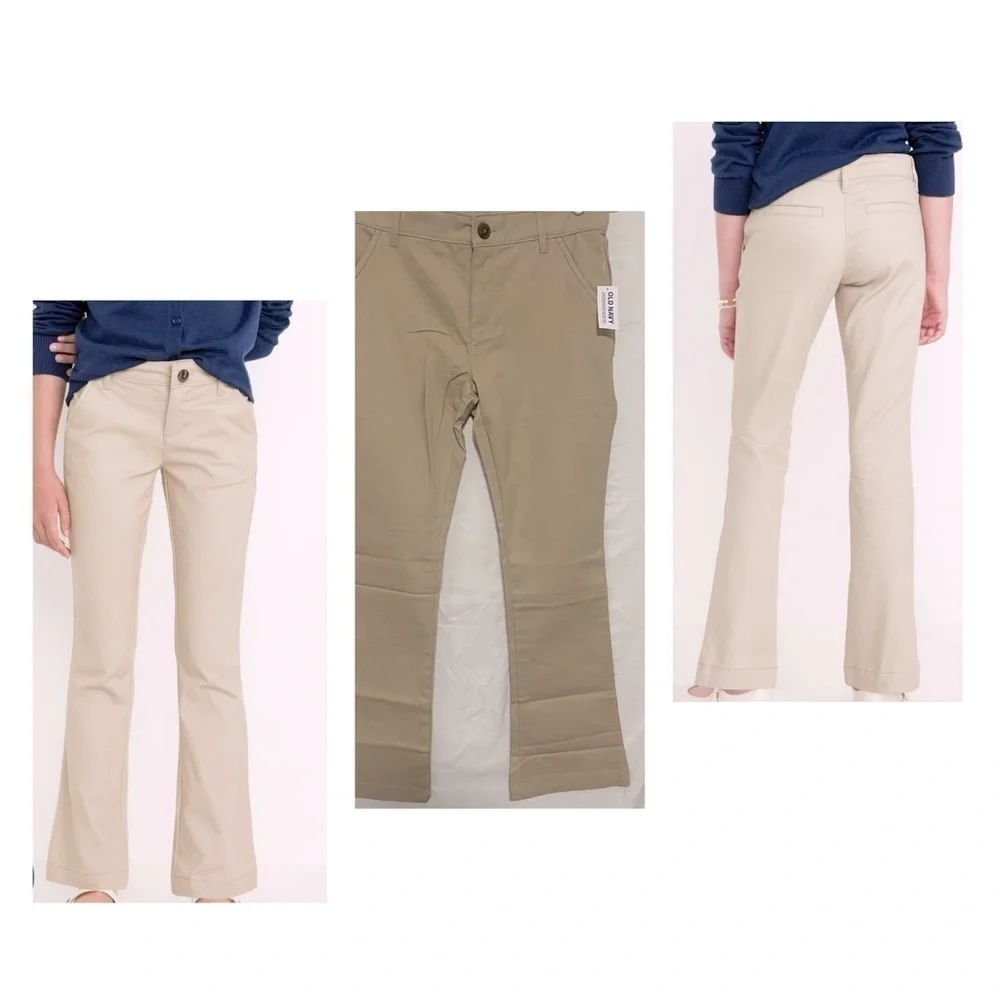 Old Navy Khaki Size 12 Plus Stretch Bootcut Girls Adjustable Waist Pant Girls